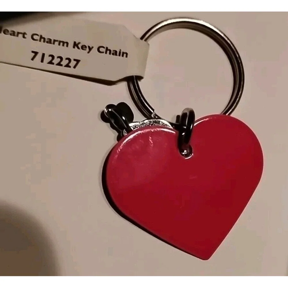 Triple Heart Metal Keychain Silver Hot Pink Light Pink Valentine Gift NEW w/ Tag